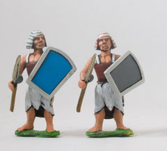 AEG10a Egyptian: Axeman with Axe and Shield in Banded Armour, head variants