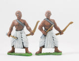 AEG2b Egyptian: Light Archer in Long Skirt with Shaven Head, two poses