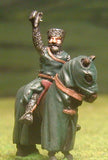 F4 Early Medieval: Mounted Knight c.1250 in mail surcoat & flat topped helmet with mail cover