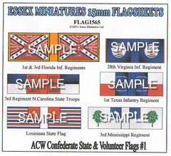 Flag 1565 American Civil War: Confederate State & Volunteer Flags # 1