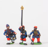 KO58 French: Grenadiers of the Guard: Command: Officer, Standard bearer and Drummer in Bonnet de Police