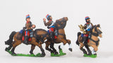 KO81 French: Cavalry: Command: Hussar Officer & Standard Bearer & Trumpeter in Long Jacket & Kepi