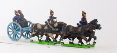 KOE5 Prussian foot artillery limber with four horses, two drivers, two gunners