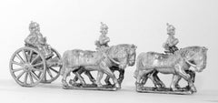KOE6 Prussian horse artillery limber with four horses, two drivers, two gunners