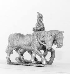 KOE7 Prussian Two limber horses and driver
