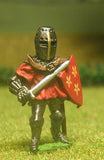 M25a Dismounted Knight c.1370 in short Surcoat, Plate Armour & Great Helm