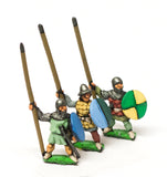 MID36 Heavy Infantry in assorted helms with Long Spear & Round Shield