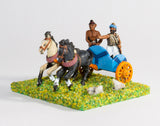 MEPA39a Classical Indian: Two horse Chariot w General & driver