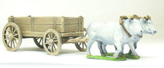 C&W7 Four wheeled open wagon with two ox team