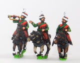 PN86 French: Cavalry: Command: Mameluke Officer, Standard Bearer & Trumpeter