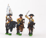 SYP16 Seven Years War Prussian: Command: Cuirassier Officer, Standard Bearer & Trumpeter