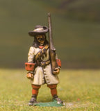 W7 Generic 17th Century: Musketeer with 12 Apostles & Shouldered Musket
