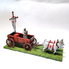 C&W10 Carroccio with religious banner and altar with praying monk, pulled by two oxen