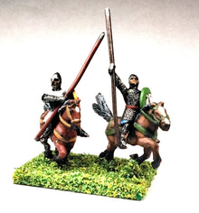 MID80a Spanish: Knights, 1150-1300AD with Lance & Round Shield on Unarmoured Horse