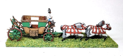 NE45 Coach with four horses & driver with a Napoleonic General