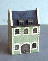 HOV3E5 Farmhouse with shutters and stepped gable ends