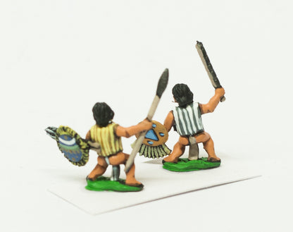 AZ9a Warrior in Quilted Jacket & Breachclout with Assorted Weapons, Javelin & Shield