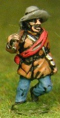 BG28 Union or Confederate: Infantry in Slouch hat & Frock Coat with blanket roll, advancing