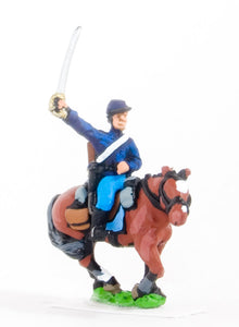 BG60 Union or Confederate: Trooper in Kepi with drawn Sword on charging horses