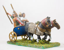 BIB20a Hittite: Two horse chariot with driver & unarmoured spearman, with armoured horses