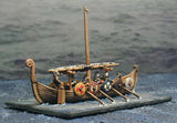 BOAT 1 Viking Style Boat with single furled sail. Suitable for most Dark Age warband armies (Saxon, German, Dacian, etc.)