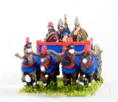 BSE75 New Assyrian Empire: General in 4 horse heavy Chariot with driver and two Javelinmen