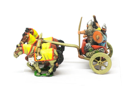 BSE61 Middle Assyrian: Three horse chariot with archer, driver & shield bearer