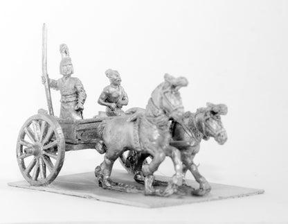 CHO3 Shang or Chou Chinese: Two horse Light Chariot with driver and spearman