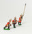 SYBR4a Seven Years War British: Command: Grenadier Officer, Standard Bearer & Drummer, advancing, with variants