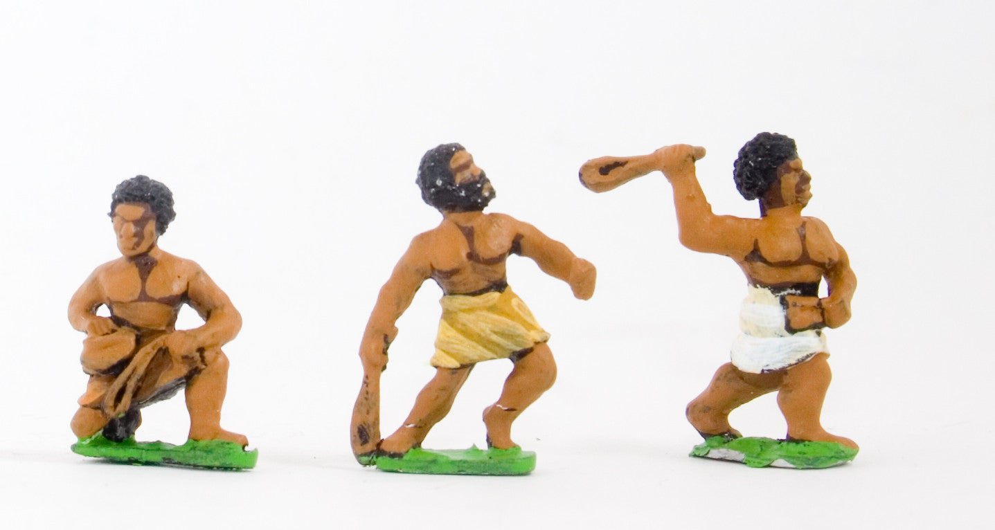 CRU16 Unarmoured black slingers, assorted poses – Essex Miniatures