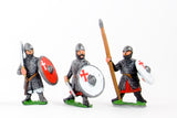 CRU56 Frankish Knights on foot, Round Shields, assorted