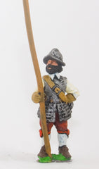 ECW54 Generic ECW/30YW Infantry: Pikeman, Back & Breast Plates, Tassets, assorted Helmets, at ease
