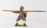 ECW56 Generic ECW/30YW Infantry: Pikeman, Back & Breast Plates, Tassets, assorted Helms, with Pike forward
