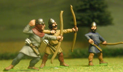 F14 Early Medieval: Archer, firing, with assorted helmets and bare heads