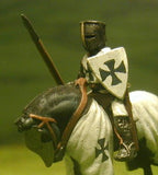 F3 Early Medieval: Mounted Knight c.1250 in mail surcoat, Flat topped barrel helm