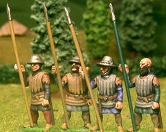 F59 Early Medieval: Shieldless Spearman in Quilted Jack, with assorted heads