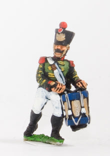 FN162 Drummer advancing, head variants