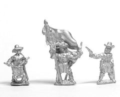 BG34 Confederate: Command: Officer, Standard Bearer and Drummer, stationary