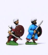 CRU10 Arab swordsmen with round shield, assorted poses