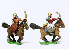 CRU50 Armoured Horse Archer with separate shield.  Suitable for most Middle-Eastern armies, assorted poses.
