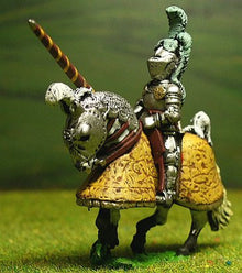 LM17 Gendarme: in armet with open visor and 'fan' plumes