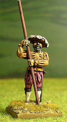 LM22 Landsknechts: Pikeman with Pike upright (rear rank)
