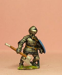 M37 Dismounted Knight c.1420 in Plate Armour & visored Helmet, Mail Aventail