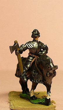 MER10 Late Medieval: Knights, 1420-1480AD in Full Plate & Sallet with Mace, Axe or Sword, on Armoured Horse