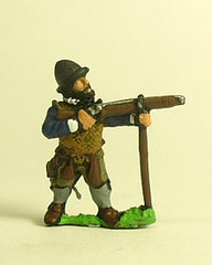 MER102 Spanish & English 1559-1605AD: Musketeer in Cabasset & padded jacket, firing