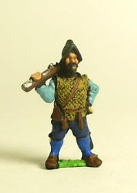 MER107 Spanish & English 1559-1605AD: Musketeer in Morion with shouldered Arquebus