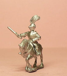 MER80 Late Medieval: Mounted Men at Arms in Closed Helmets & Three Quarter Armour, with Pistols