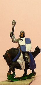 MID100 LaterSpanish: Knights, 1350-1420AD in Jupon with Mace & Shield, on Barded Horse