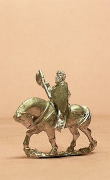 MID2A Mounted Knights, 1100-1200 with Kite Shield, Mail Coifs, Mace, Axe or Sword on Unbarded Horse