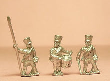PPN25 Prussian 1814-15: Command: Reservist Officer, Standard Bearer & Drummer in Shako